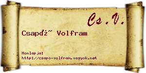 Csapó Volfram névjegykártya